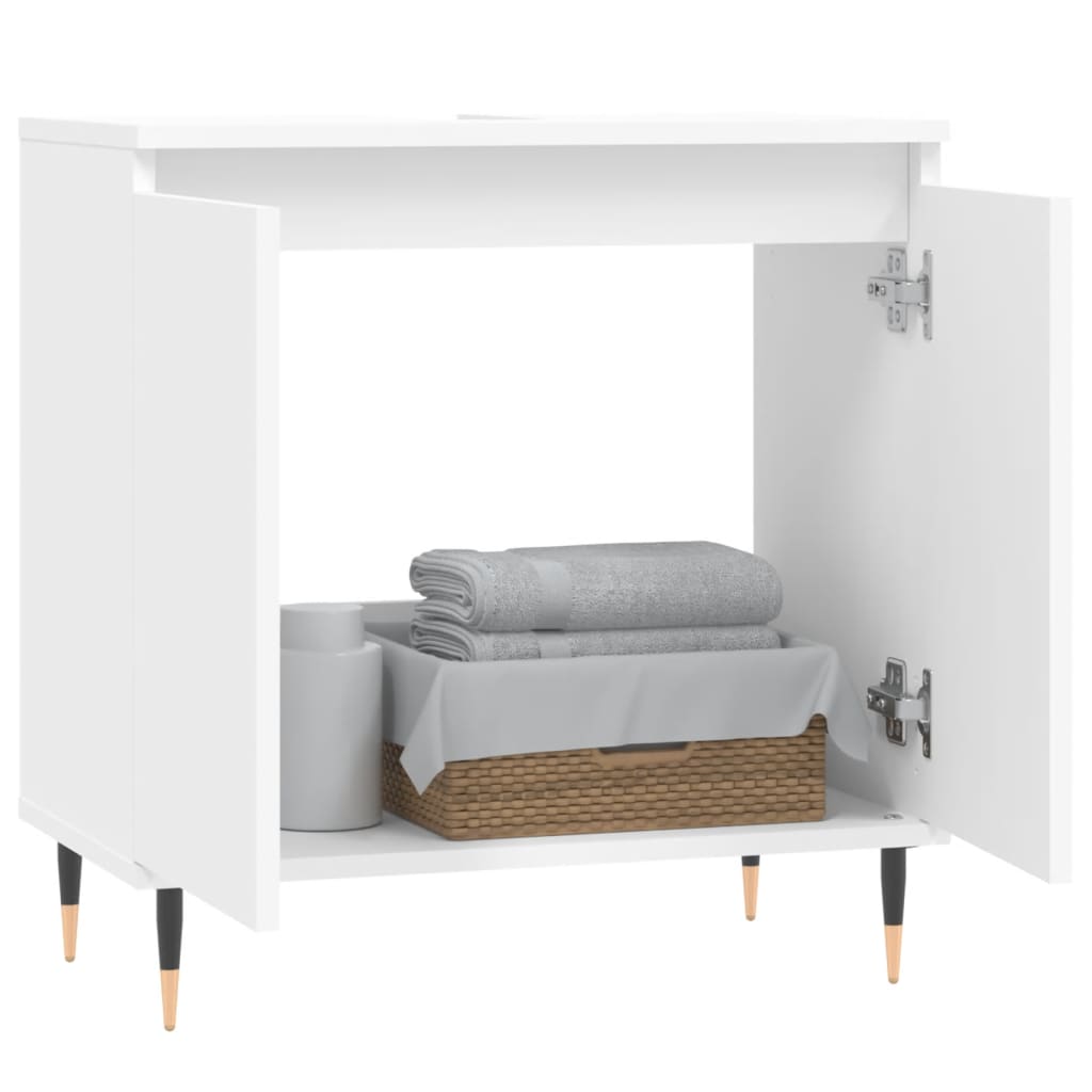 Bathroom Cabinet White 58x33x60 cm Engineered Wood