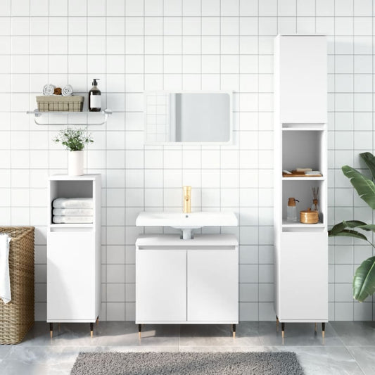 Bathroom Cabinet White 58x33x60 cm Engineered Wood