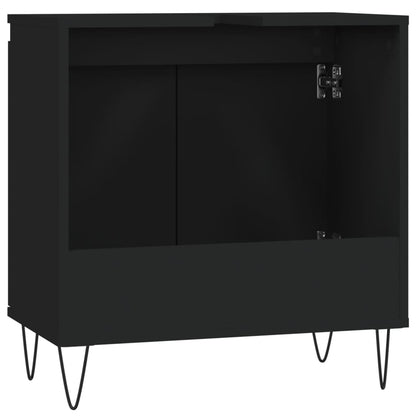 Bathroom Cabinet Black 58x33x60 cm Engineered Wood