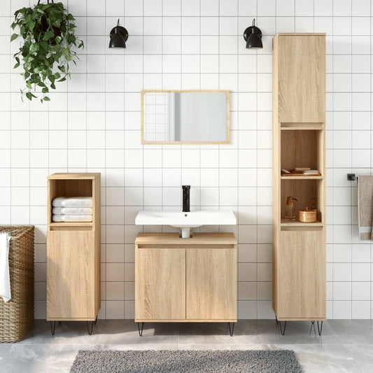 Bathroom Cabinet Sonoma Oak 58x33x60 cm Engineered Wood