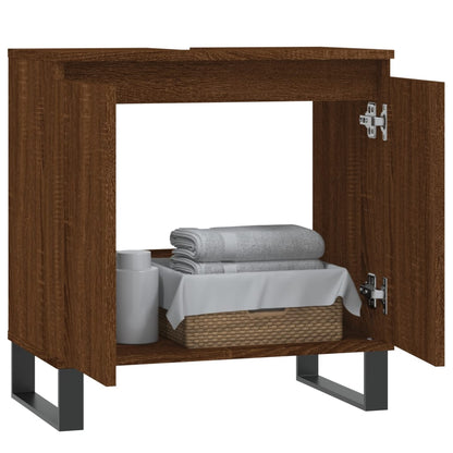 Bathroom Cabinet Brown Oak 58x33x60 cm Engineered Wood