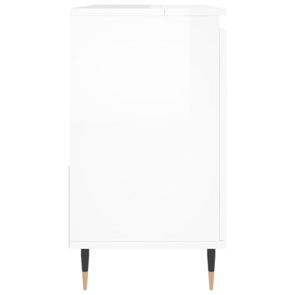 Bathroom Cabinet High Gloss White 65x33x60 cm Engineered Wood