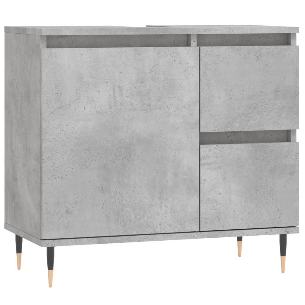 Bathroom Cabinet Concrete Grey 65x33x60 cm Engineered Wood