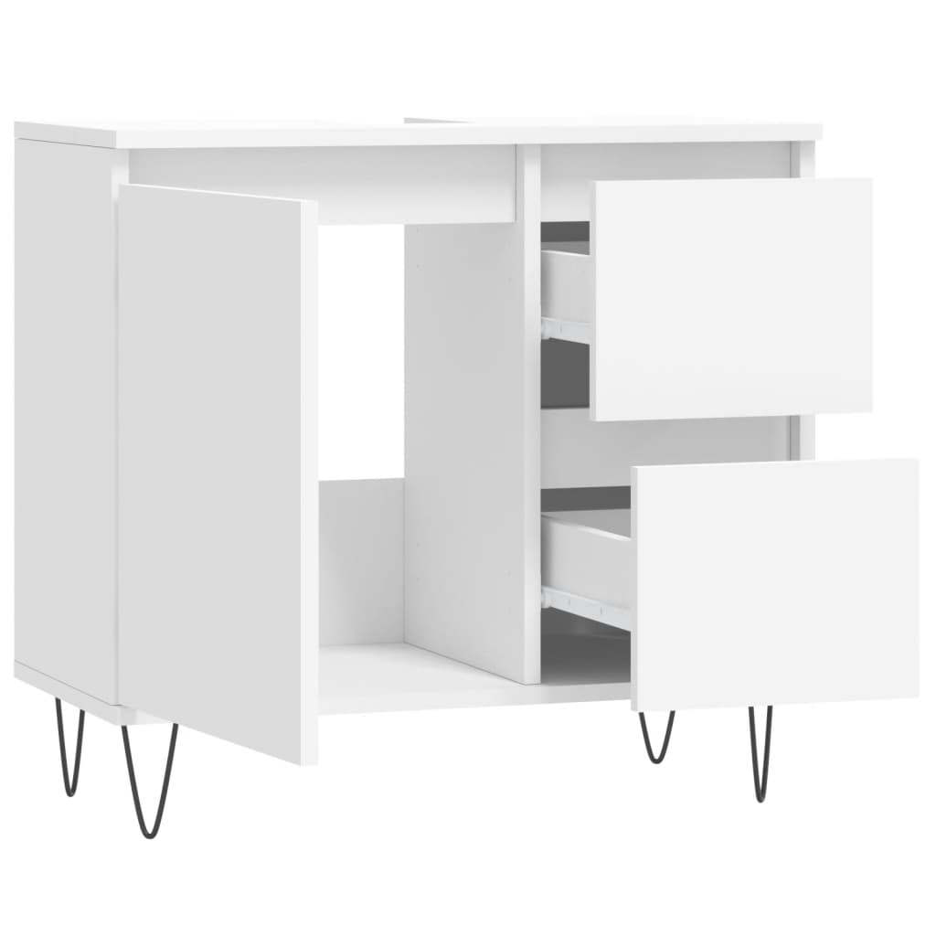 Bathroom Cabinet White 65x33x60 cm Engineered Wood