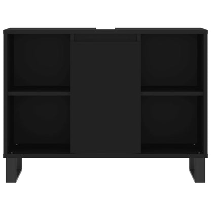 Bathroom Cabinet Black 80x33x60 cm Engineered Wood