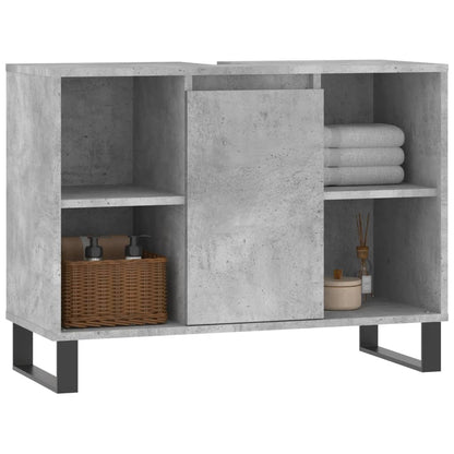Bathroom Cabinet Concrete Grey 80x33x60 cm Engineered Wood