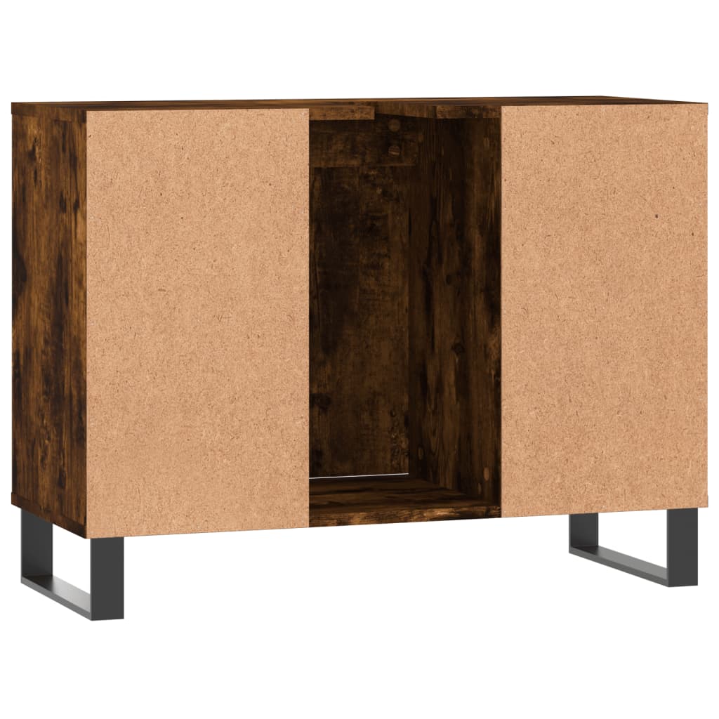 Bathroom Cabinet Smoked Oak 80x33x60 cm Engineered Wood