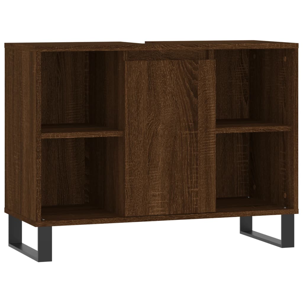 Bathroom Cabinet Brown Oak 80x33x60 cm Engineered Wood