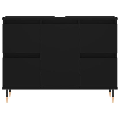 Bathroom Cabinet Black 80x33x60 cm Engineered Wood