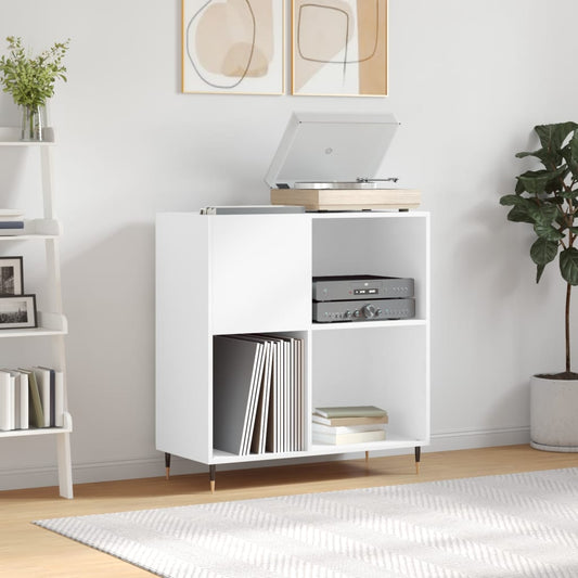 Record Cabinet White 84.5x38x89 cm Engineered Wood