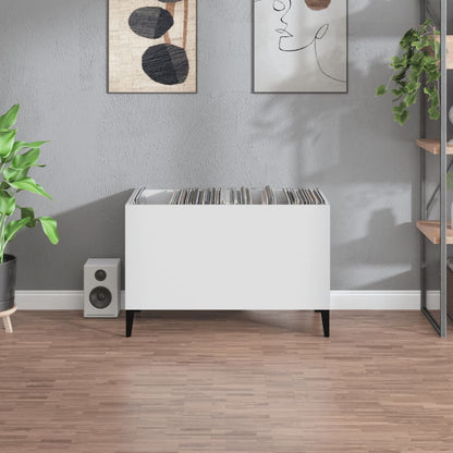 Record Cabinet White 74.5x38x48 cm Engineered Wood