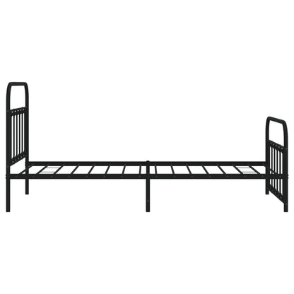 Metal Bed Frame without Mattress with Footboard Black 100x200cm