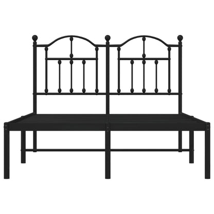 Metal Bed Frame without Mattress with Headboard Black 120x200cm