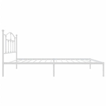 Metal Bed Frame without Mattress with Headboard White 90x190cm