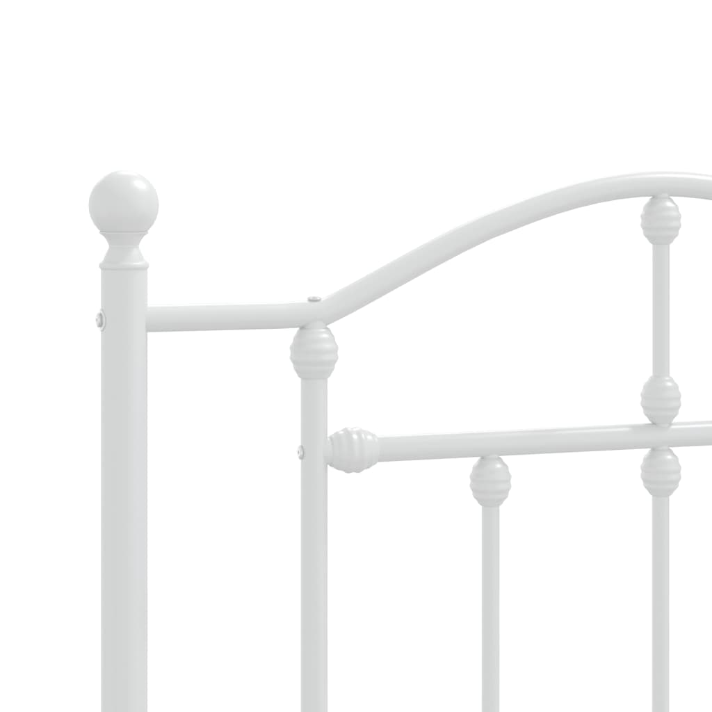 Metal Bed Frame without Mattress with Headboard White 90x190cm