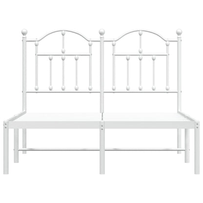 Metal Bed Frame without Mattress with Headboard White 120x200cm