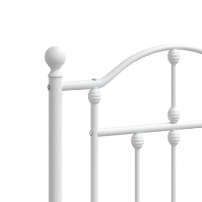 Metal Bed Frame without Mattress with Headboard White 120x200cm