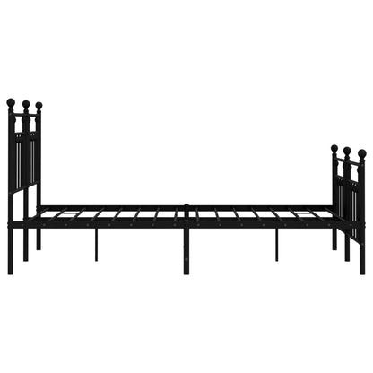 Metal Bed Frame without Mattress with Footboard Black 140x200cm