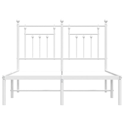 Metal Bed Frame without Mattress with Headboard White 120x200cm