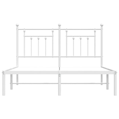Metal Bed Frame without Mattress with Headboard White 140x200cm