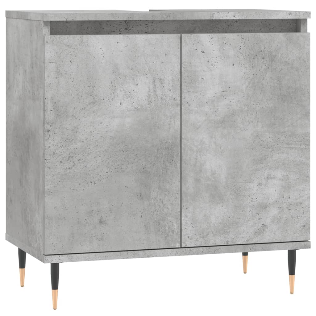 3 Piece Bathroom Cabinet Set Concrete Grey Engineered Wood
