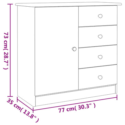 Sideboard ALTA White 77x35x73 cm Solid Wood Pine