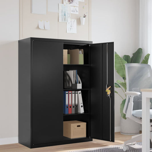File Cabinet Black 90x40x140 cm Steel