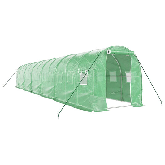 Greenhouse with Steel Frame Green 24 m² 12x2x2 m