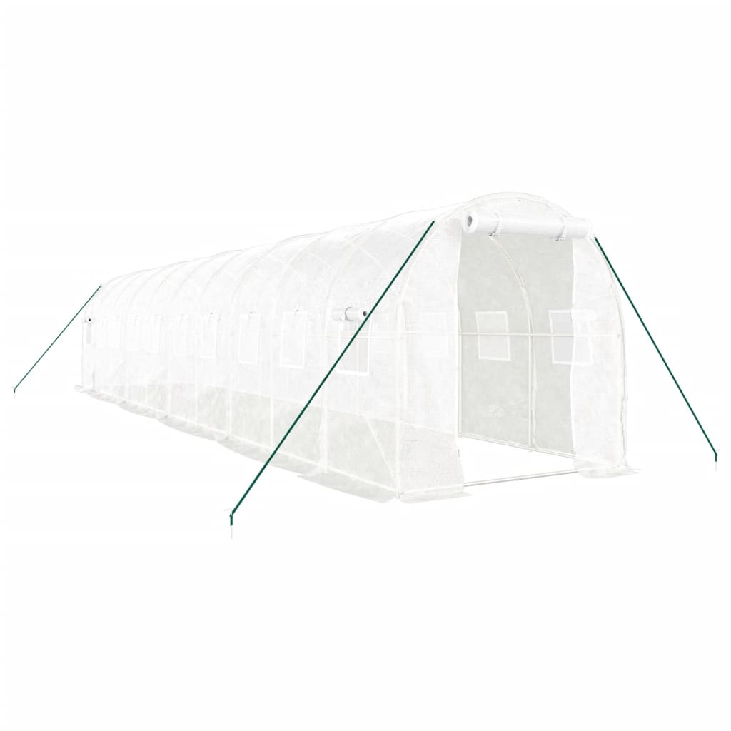 Greenhouse with Steel Frame White 20 m² 10x2x2 m