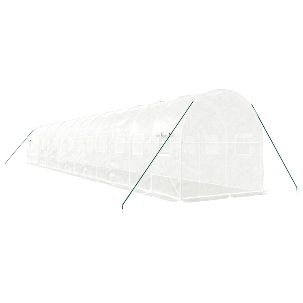 Greenhouse with Steel Frame White 28 m² 14x2x2 m