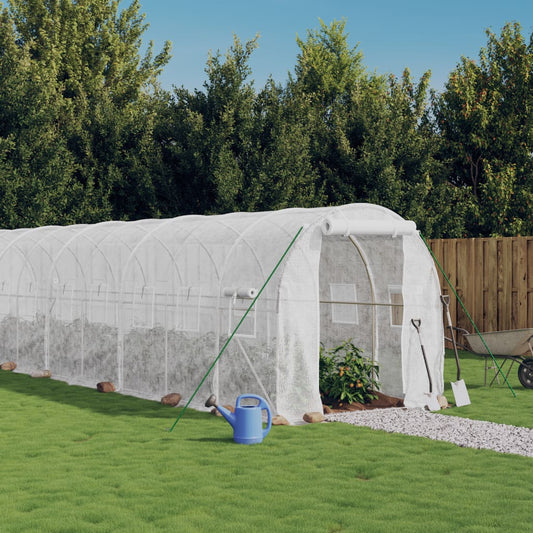 Greenhouse with Steel Frame White 40 m² 20x2x2 m
