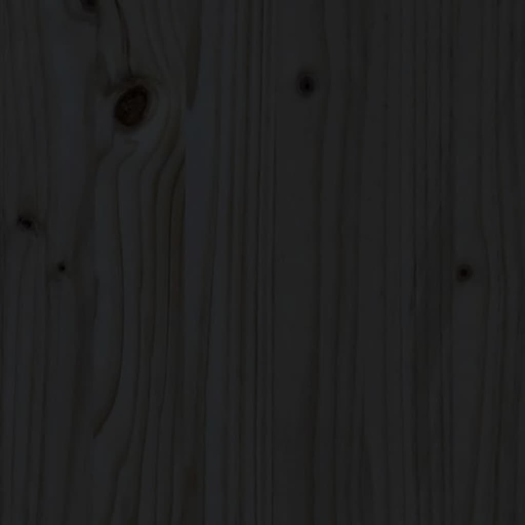 5 Piece Bar Set Black Solid Wood Pine