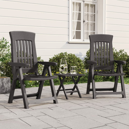 Garden Reclining Chairs 2 pcs Anthracite PP
