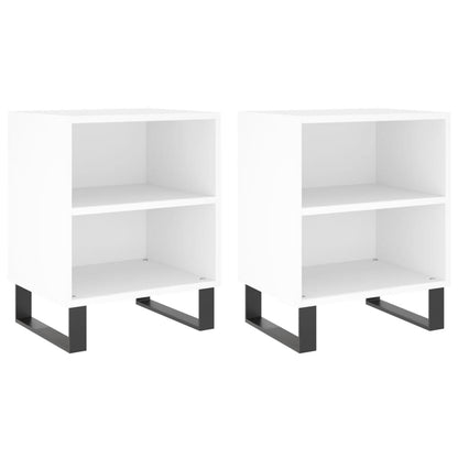 Bedside Cabinets 2 pcs White 40x30x50 cm Engineered Wood