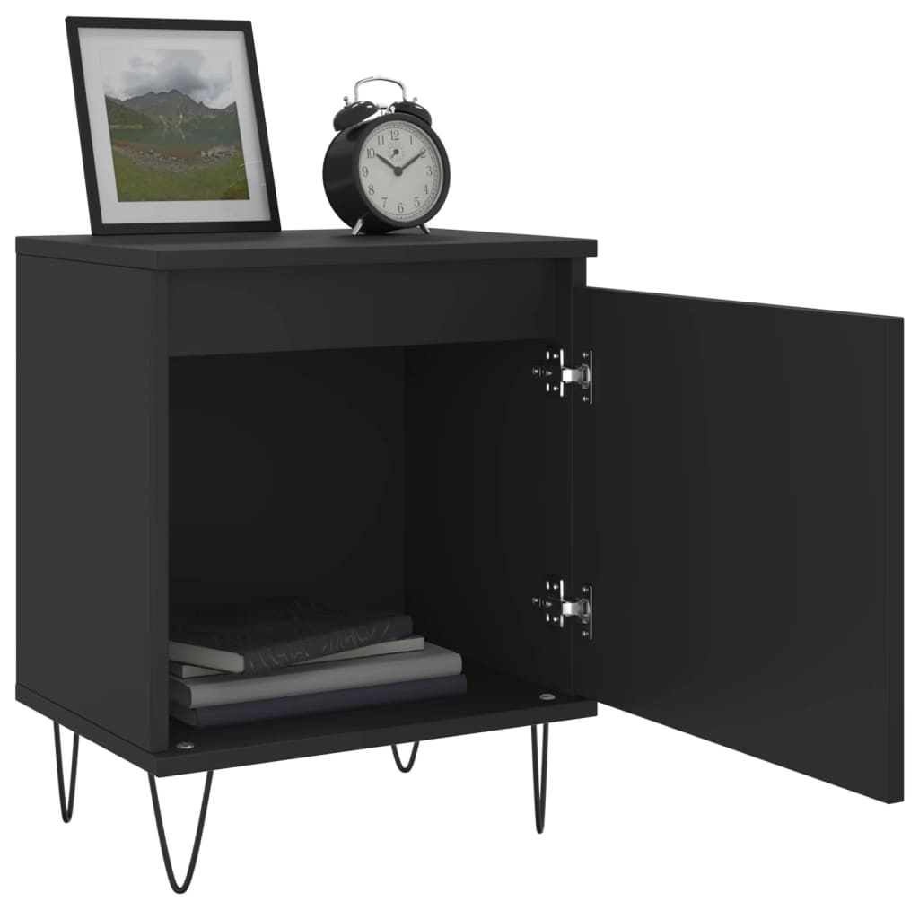 Bedside Cabinet Black 40x30x50 cm Engineered Wood