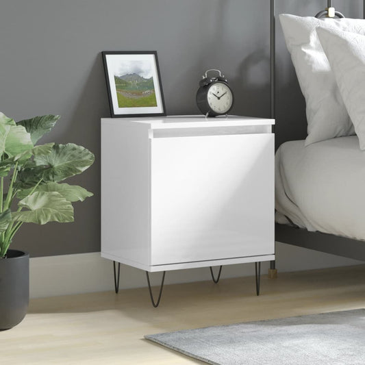 Bedside Cabinet High Gloss White 40x30x50 cm Engineered Wood