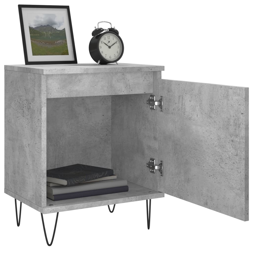 Bedside Cabinets 2 pcs Concrete Grey 40x30x50 cm Engineered Wood