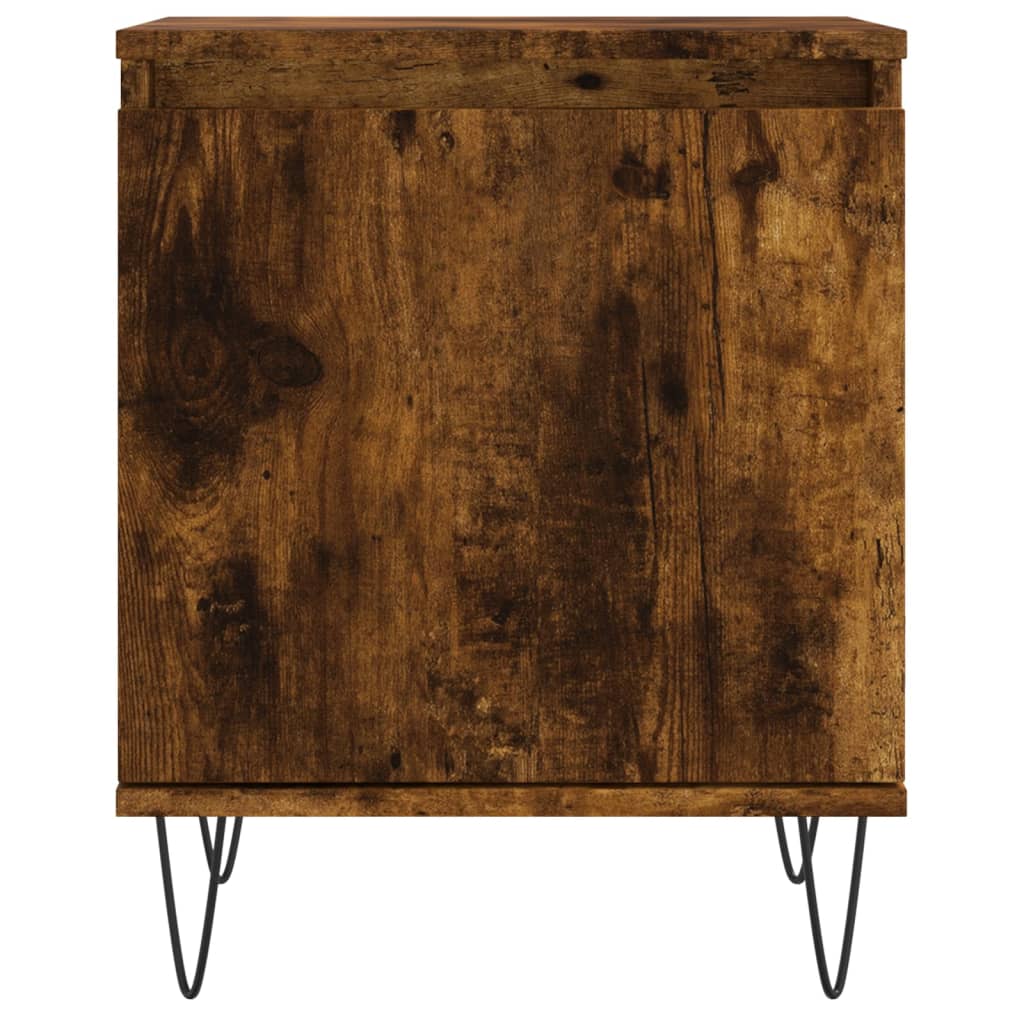 Bedside Cabinet Smoked Oak 40x30x50 cm Engineered Wood