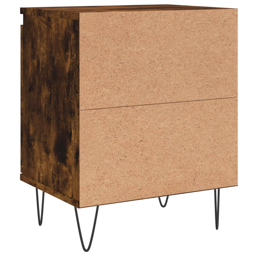Bedside Cabinet Smoked Oak 40x30x50 cm Engineered Wood