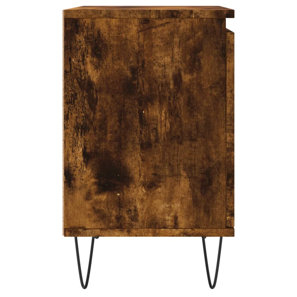Bedside Cabinets 2 pcs Smoked Oak 40x30x50 cm Engineered Wood