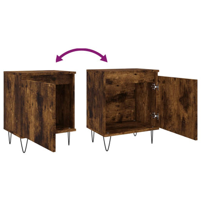 Bedside Cabinets 2 pcs Smoked Oak 40x30x50 cm Engineered Wood