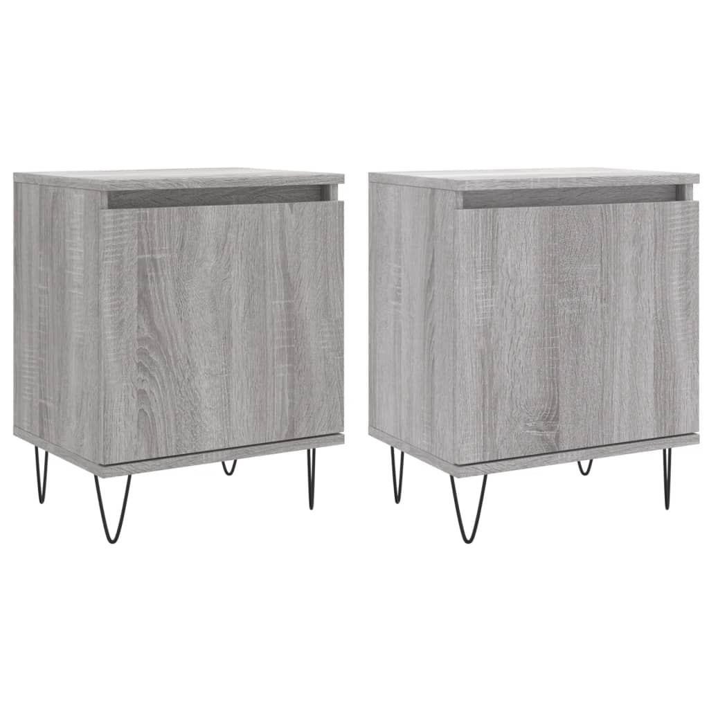 Bedside Cabinets 2 pcs Grey Sonoma 40x30x50 cm Engineered Wood