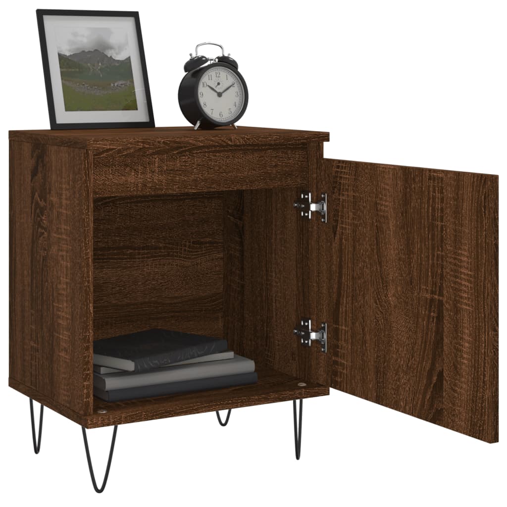Bedside Cabinet Brown Oak 40x30x50 cm Engineered Wood