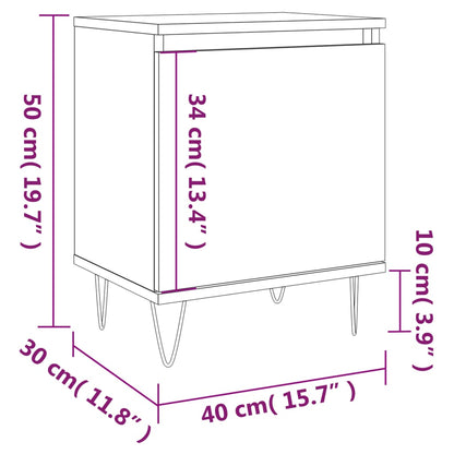 Bedside Cabinets 2 pcs Brown Oak 40x30x50 cm Engineered Wood