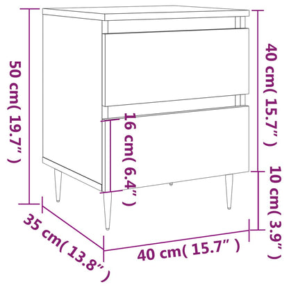 Bedside Cabinets 2 pcs White 40x35x50 cm Engineered Wood