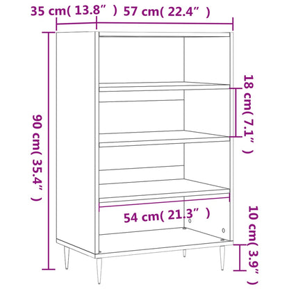 Highboard Brown Oak 57x35x90 cm Engineered Wood