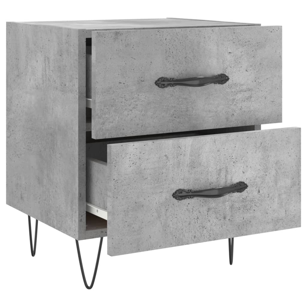 Bedside Cabinets 2 pcs Concrete Grey 40x35x47.5 cm Engineered Wood