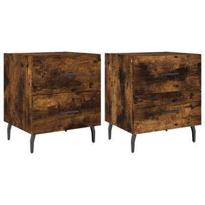 Bedside Cabinets 2 pcs Smoked Oak 40x35x47.5 cm Engineered Wood