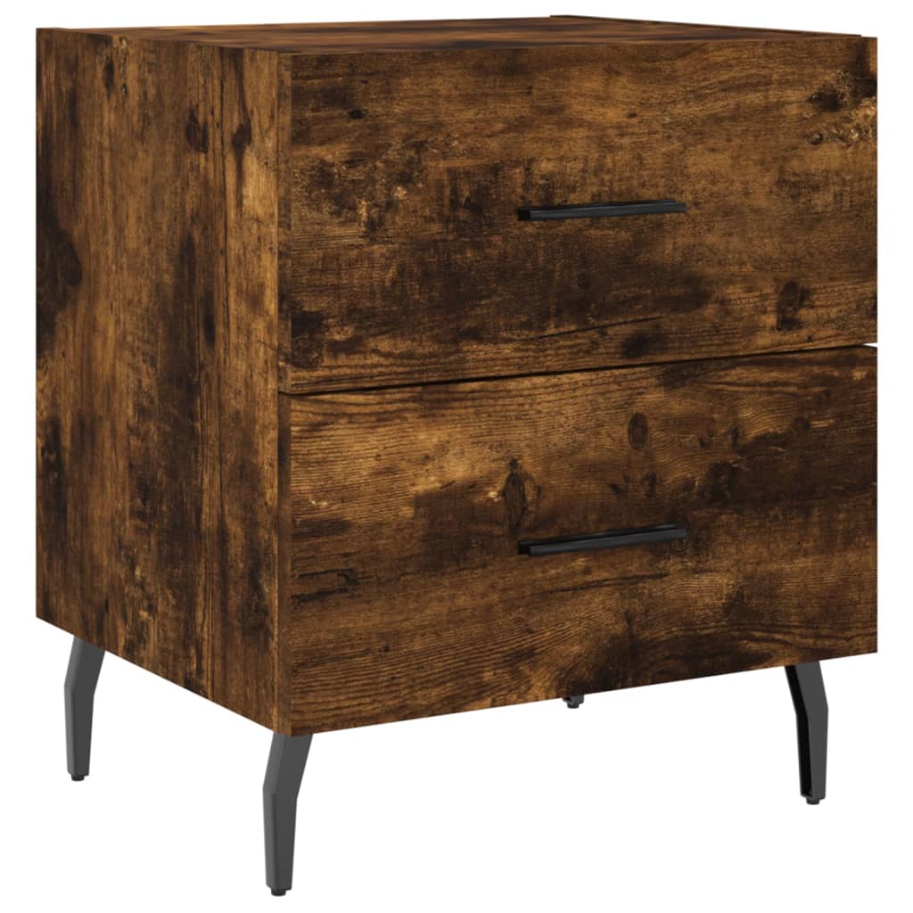 Bedside Cabinets 2 pcs Smoked Oak 40x35x47.5 cm Engineered Wood