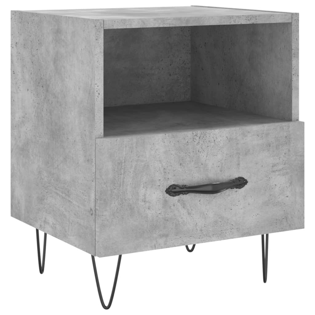 Bedside Cabinet Concrete Grey 40x35x47.5 cm Engineered Wood